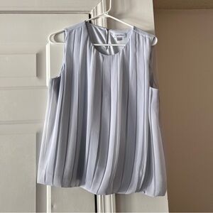 Calvin Klein Women's Sleeveless Pleated Blouse - Light Gray